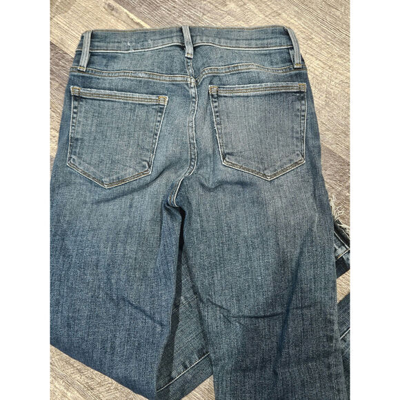 Frame Sz 25 Le Nouveau Straight Cropped Front Slit Released Hem Sheffield jeans - Picture 5 of 6